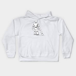 Robot with puppy Kids Hoodie